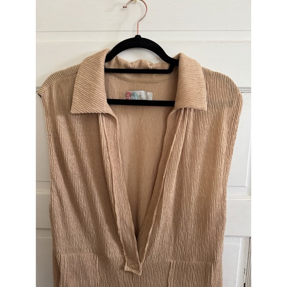 Free People Beach Womens Jumpsuit, Romper, One Piece, Med, Camel, Relaxed, Comfy - Picture 5 of 7